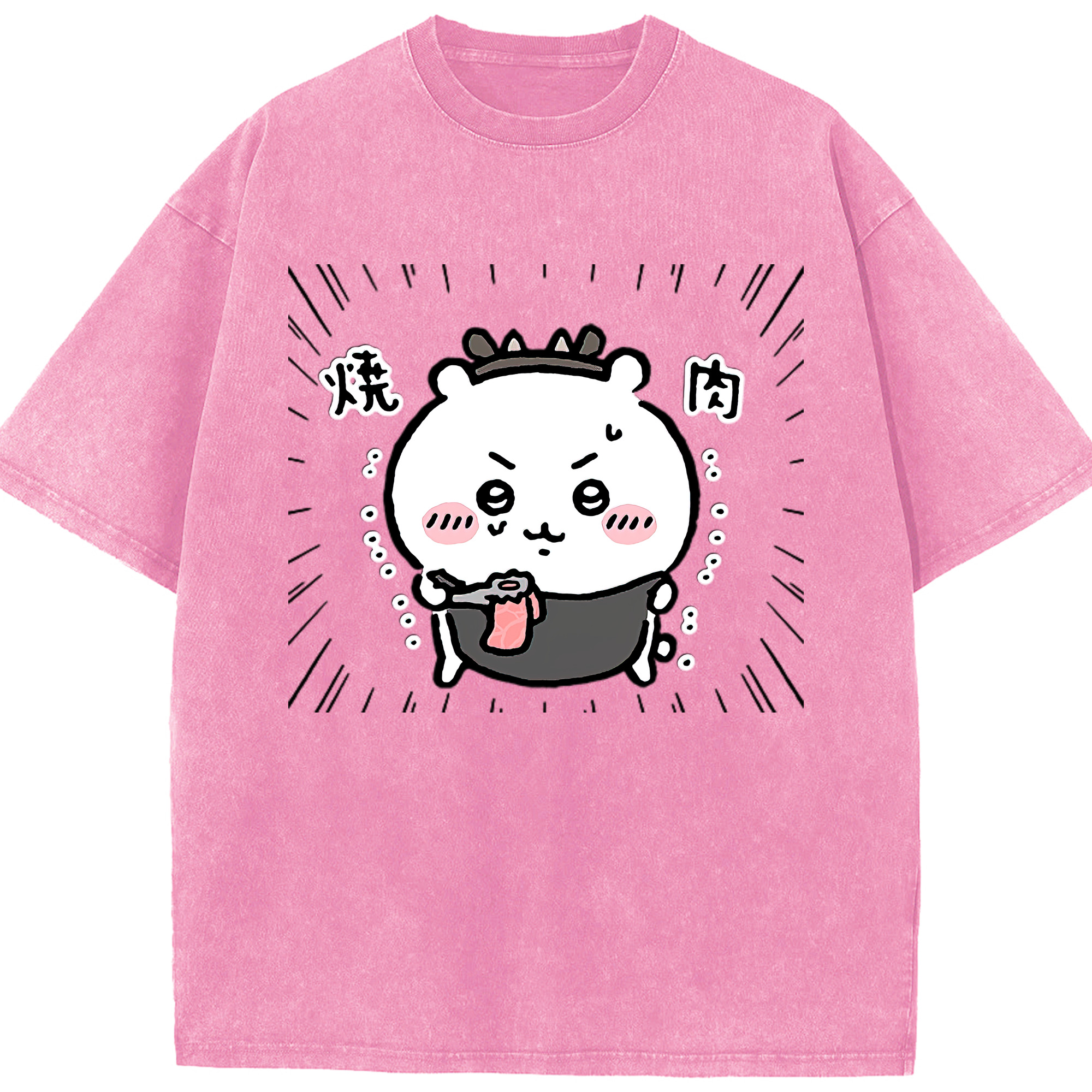 （画像用） ちいかわ ちいかわ Chii-kawa chiikawa 綿100% ヴィンテージ風 半袖Tシャツ（フロントプリント）